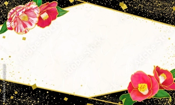 Obraz 椿の和風フレーム