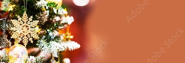 Fototapeta クリスマス の 飾付け の クリスマスツリー と イルミネーション 【 年末 の イメージ 】