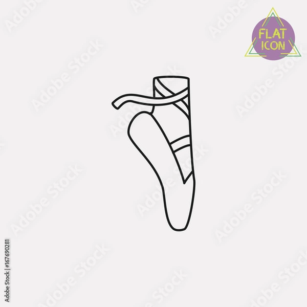 Obraz Ballet shoes linear icon