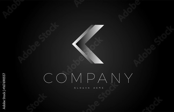 Fototapeta J black white silver letter logo design icon alphabet 3d