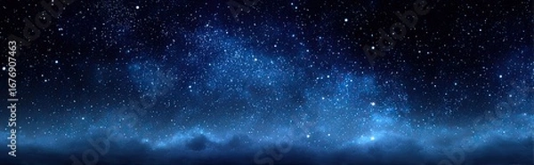 Fototapeta Deep space night sky, filled with countless stars and nebulae