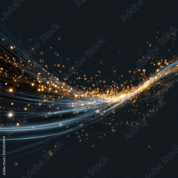 Fototapeta Abstract Energy Wave: A mesmerizing digital illustration of flowing energy waves, radiating a sense of movement, luminosity, and futuristic aesthetics.