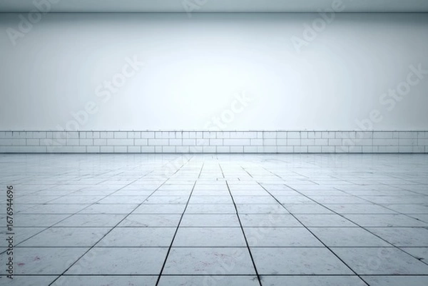 Obraz Empty White Tiled Room