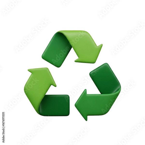 Fototapeta Green Recycling Symbol for Environmental Sustainability and Waste Reduction.