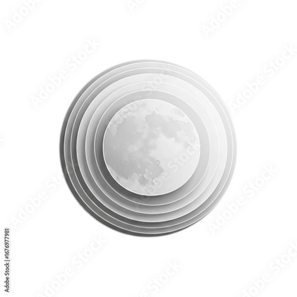Fototapeta Layered Moon Illustration.