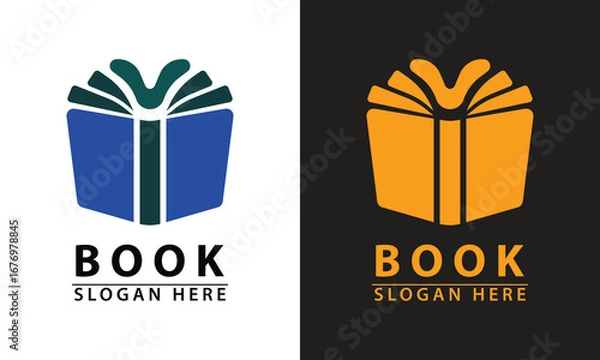 Obraz Open book logo. Flat design Open book Vector logo icon.