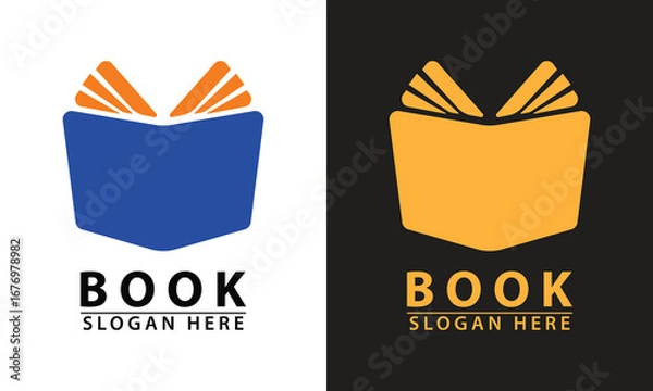 Obraz Open book logo. Flat design Open book Vector logo icon.