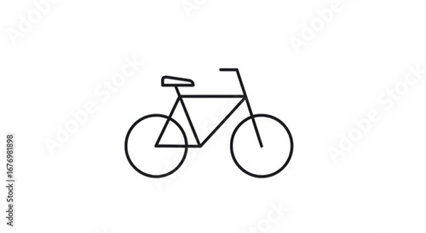 Obraz Simple Line Drawing Bicycle Icon