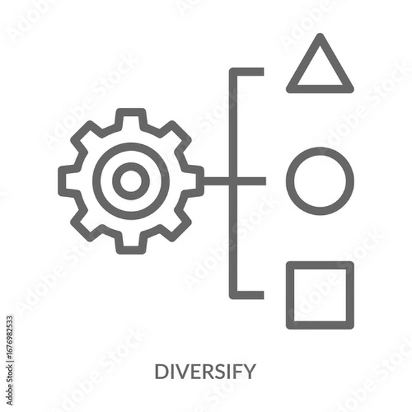 Obraz Diversify Icon Line Style. Design Vector Illustration