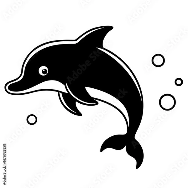 Obraz dolphin jumping isolated on white background