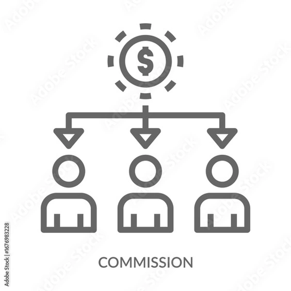 Obraz Commission Icon Line Style. Design Vector Illustration