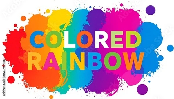 Obraz Colorful rainbow design with text