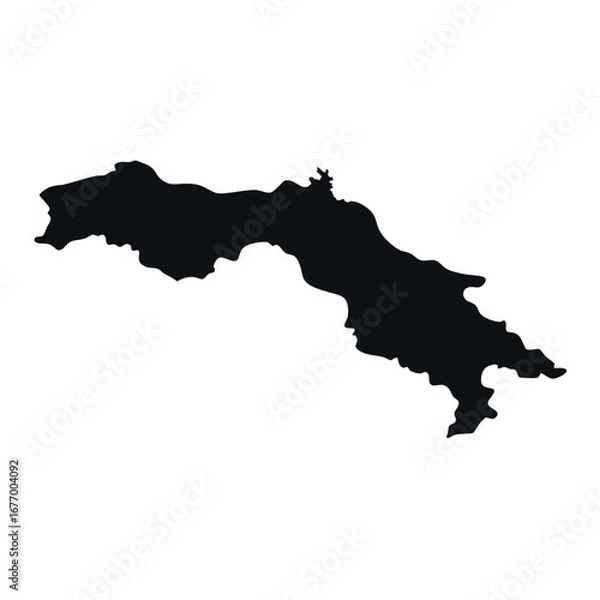 Fototapeta Minimalist black silhouette map of cuba for vector design