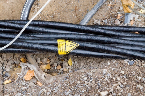 Fototapeta Stromkabel Erdleitung