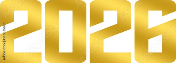 Obraz 2026 - modern golden style, new year ver 2