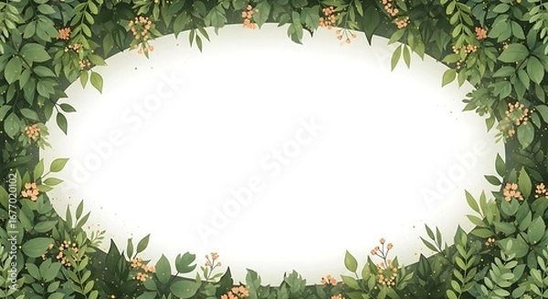 Fototapeta Botanical Oval Frame Design.