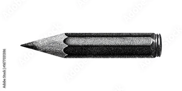 Fototapeta Vintage Engraved Pencil Illustration. Artistic Tool Symbolizing Creativity And Writing Isolated On Transparent Background
