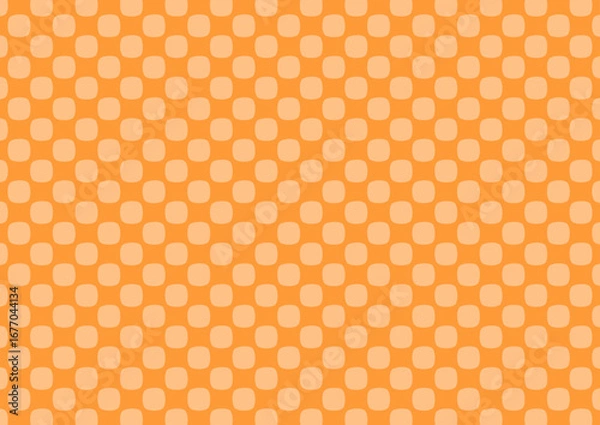 Obraz 背景　角丸の市松模様　オレンジ