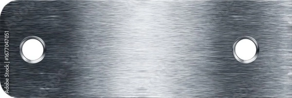 Obraz Rectangular brushed metal plate with two holes