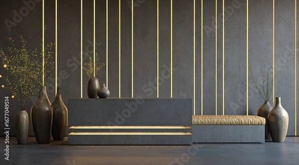 Fototapeta Modern minimalist reception desk