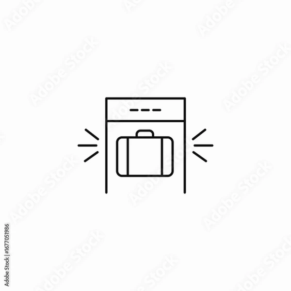 Obraz baggage security scan icon sign vector