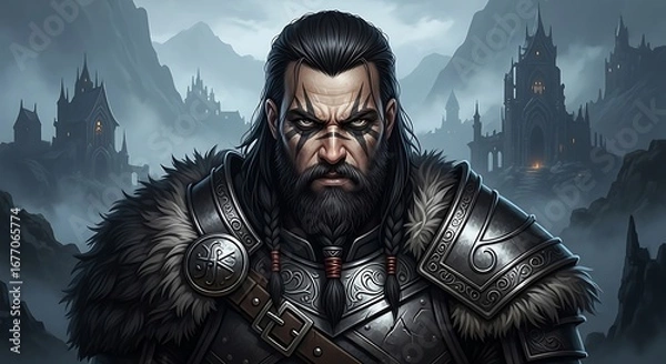 Fototapeta Powerful Warrior Focused on Battle.