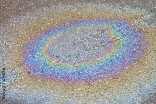 Obraz 地面に滲んだエンジンオイル