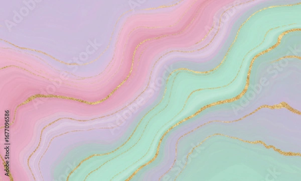 Obraz Gold Infused Pastel Swirls on Soft Background