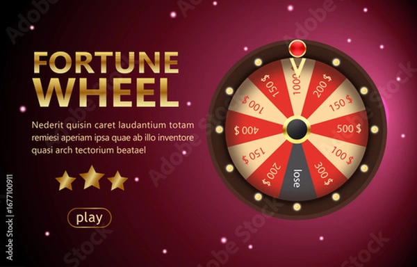 Obraz Fortune wheel poster template.ai