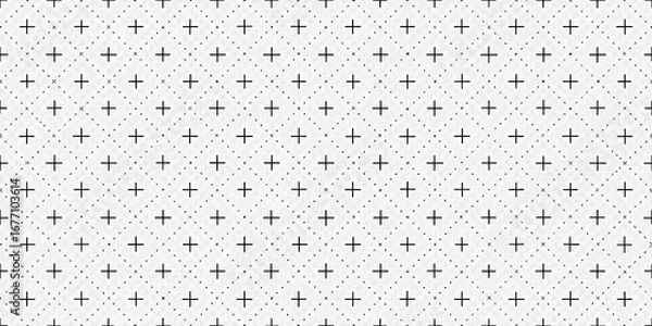 Fototapeta Abstract black and white geometric pattern with a textured distressed overlay effect
