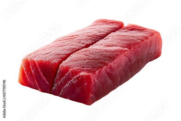 Fototapeta Two Raw Tuna Steaks with Visible Grain isolated on a transparent background fish