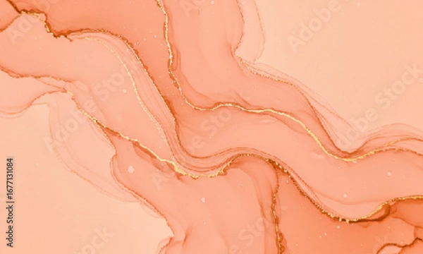 Obraz Soft Peach and Gold Blended Swirls