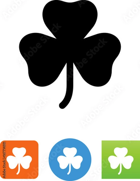Fototapeta Three Leaf Clover Icon - Illustration