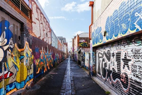 Fototapeta Laneway Grafitti in Fitzroy Melbourne Australia