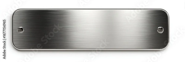 Obraz Brushed metal rectangular plate with two small holes