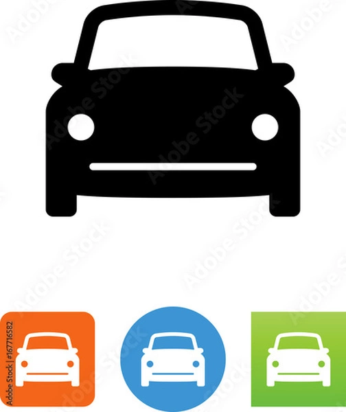 Obraz Vector Front View Compact Car Icon - Illustration