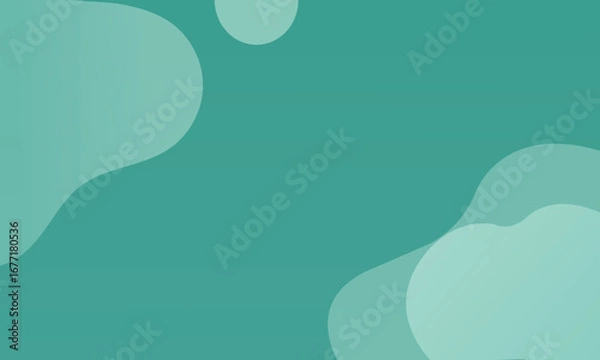 Fototapeta Abstract Teal Fluid Shapes Background with Minimalist Design