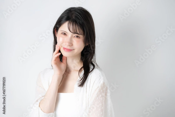 Fototapeta 女性　ビューティー　スキンケア