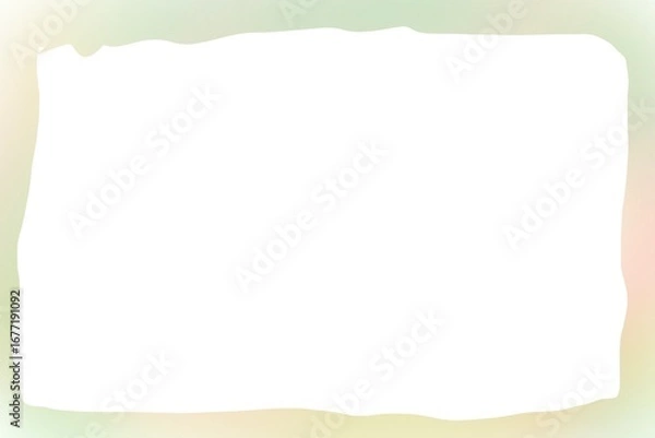 Fototapeta Soft pastel border in green, peach, and pink tones framing a white center, perfect for International Day of Friendship or Earth Day. For presentations, websites, or as a minimalistic design backdrop.
