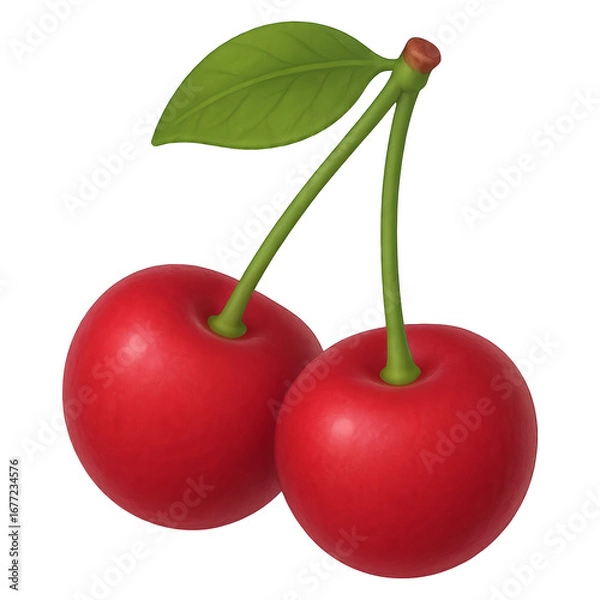 Obraz cherry 3d icon on transparent background