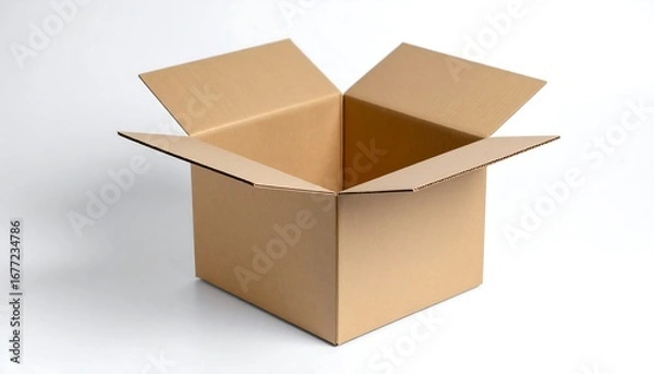 Fototapeta Open cardboard box on a white background