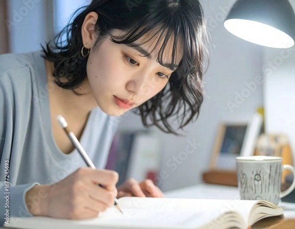 Obraz 明日のために努力を重ねる、ひたむきな女性の姿