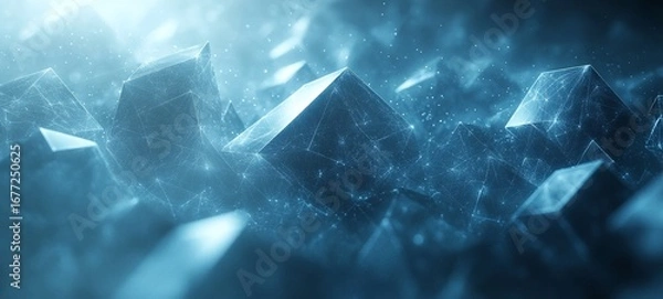 Fototapeta Captivating Crystalline Backdrop Geometric Frozen Artscape for Digital Designs