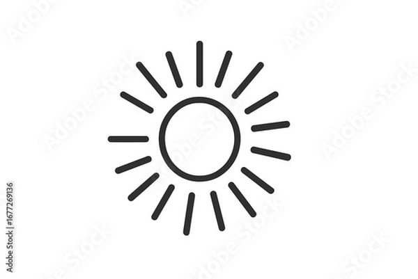 Fototapeta Stylized sun icon with rays on a gradient background