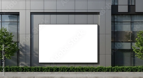 Obraz Large blank billboard on modern building exterior wall