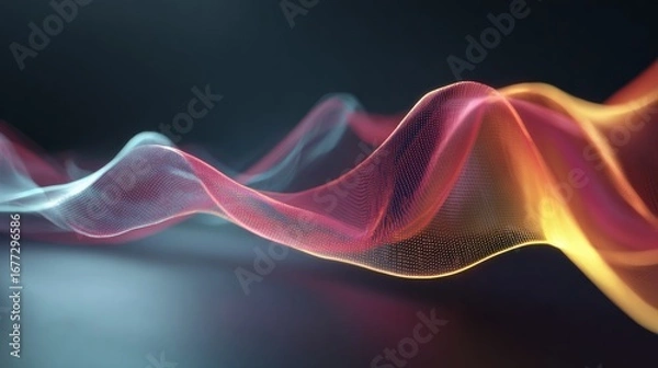 Fototapeta Minimal abstract motion graphics with smooth gradient waves in soft pastel tones, modern clean intro animation, stylish background for logo reveal or opener design