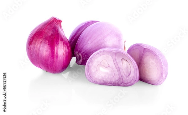 Obraz Fresh shallot. Isolated on white background.