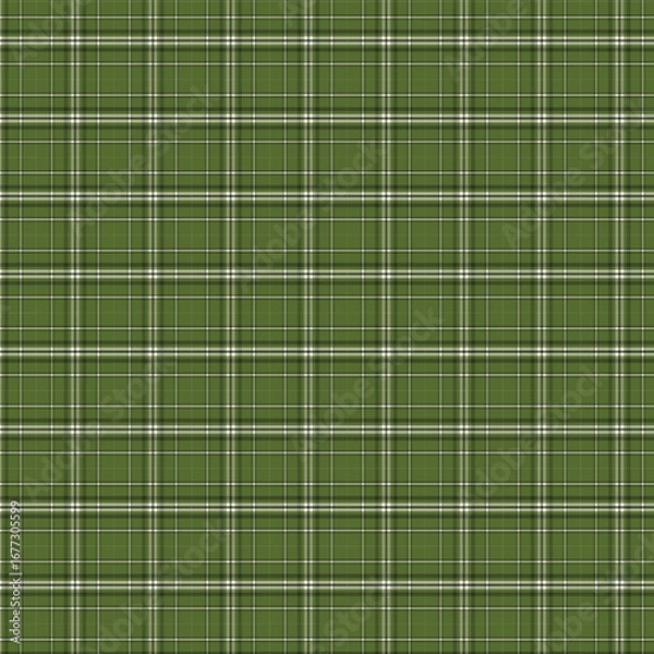 Fototapeta Deep Forest Green Gingham Fabric Texture