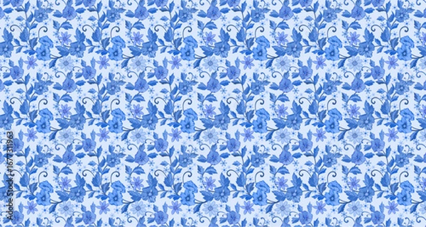 Obraz Elegant Floral Pattern with Delicate Flowers and Leaves