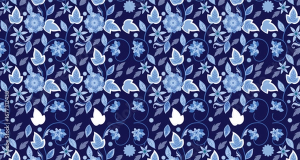 Obraz Elegant Floral Pattern with Delicate Flowers and Leaves